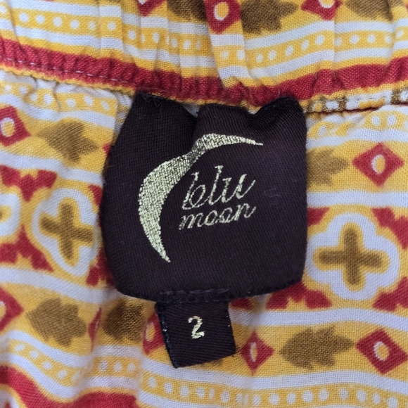 Blu Moon Boho Southwestern Aztec Resort Vacation Tiered Pull-On Maxi Skirt 2 (S) - Picture 7 of 10